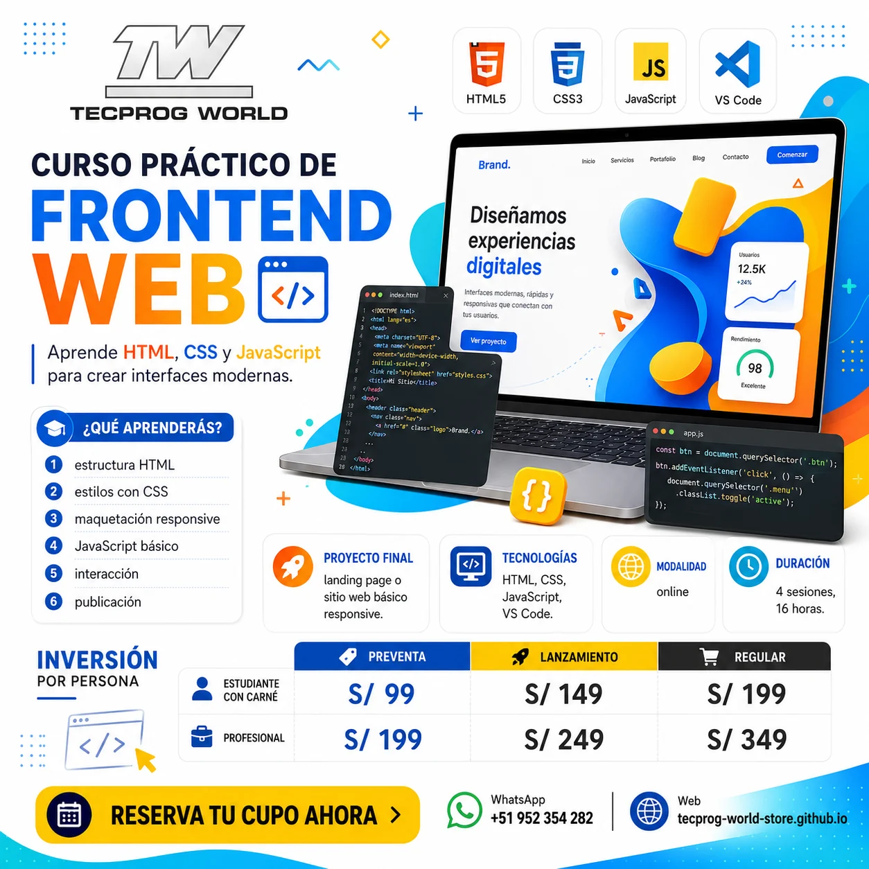 Flyer del curso Curso práctico de Frontend Web