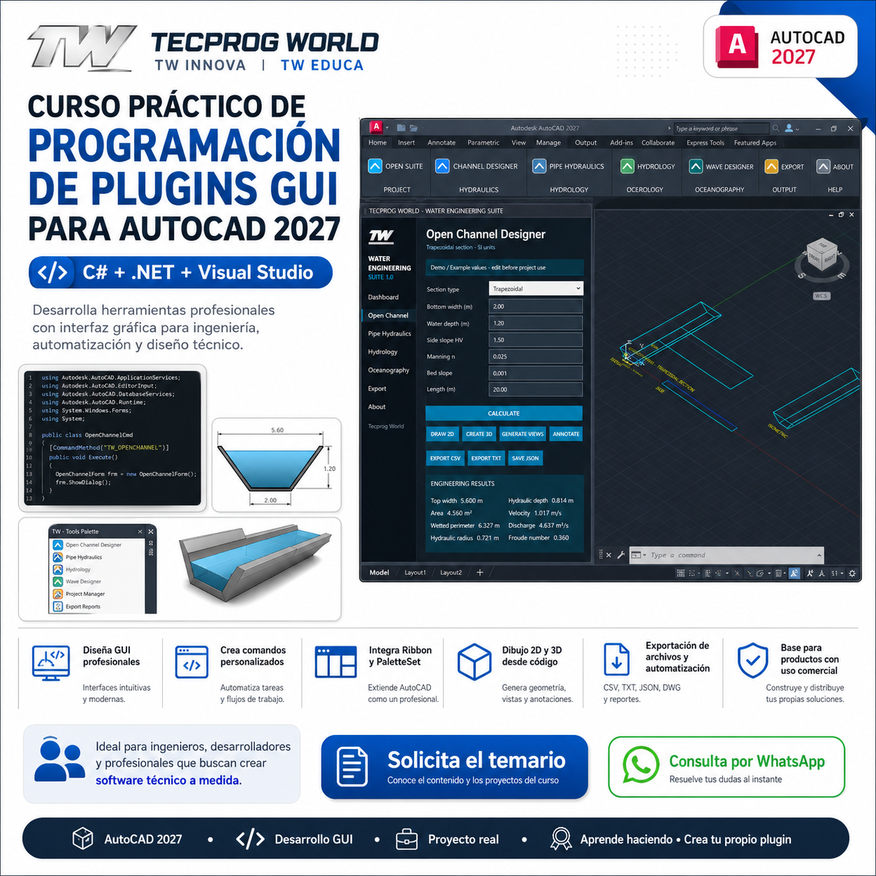 Portada del Curso Práctico de Programación de Plugins GUI para AutoCAD 2027