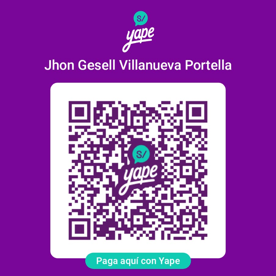 QR Yape para pagos nacionales de Tecprog World